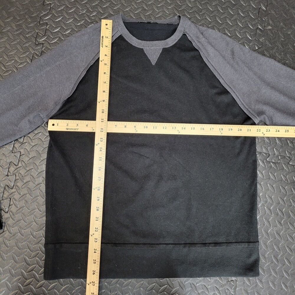 Ted Baker London Mens Sweater Size 4 Large Black Gray Colorblock Silk Wool - Picture 6 of 9